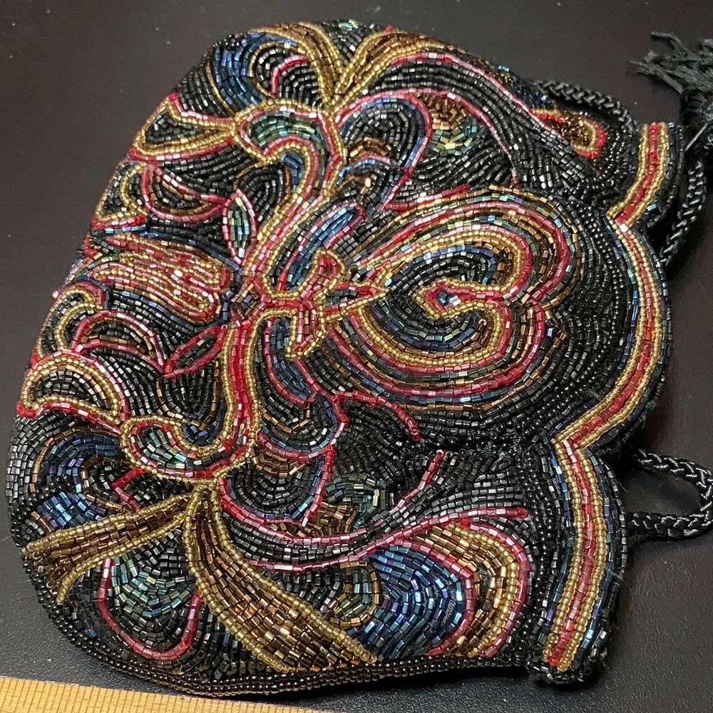 Elegant vintage Carla Marchi Multicolor Beaded Women's evening Bag